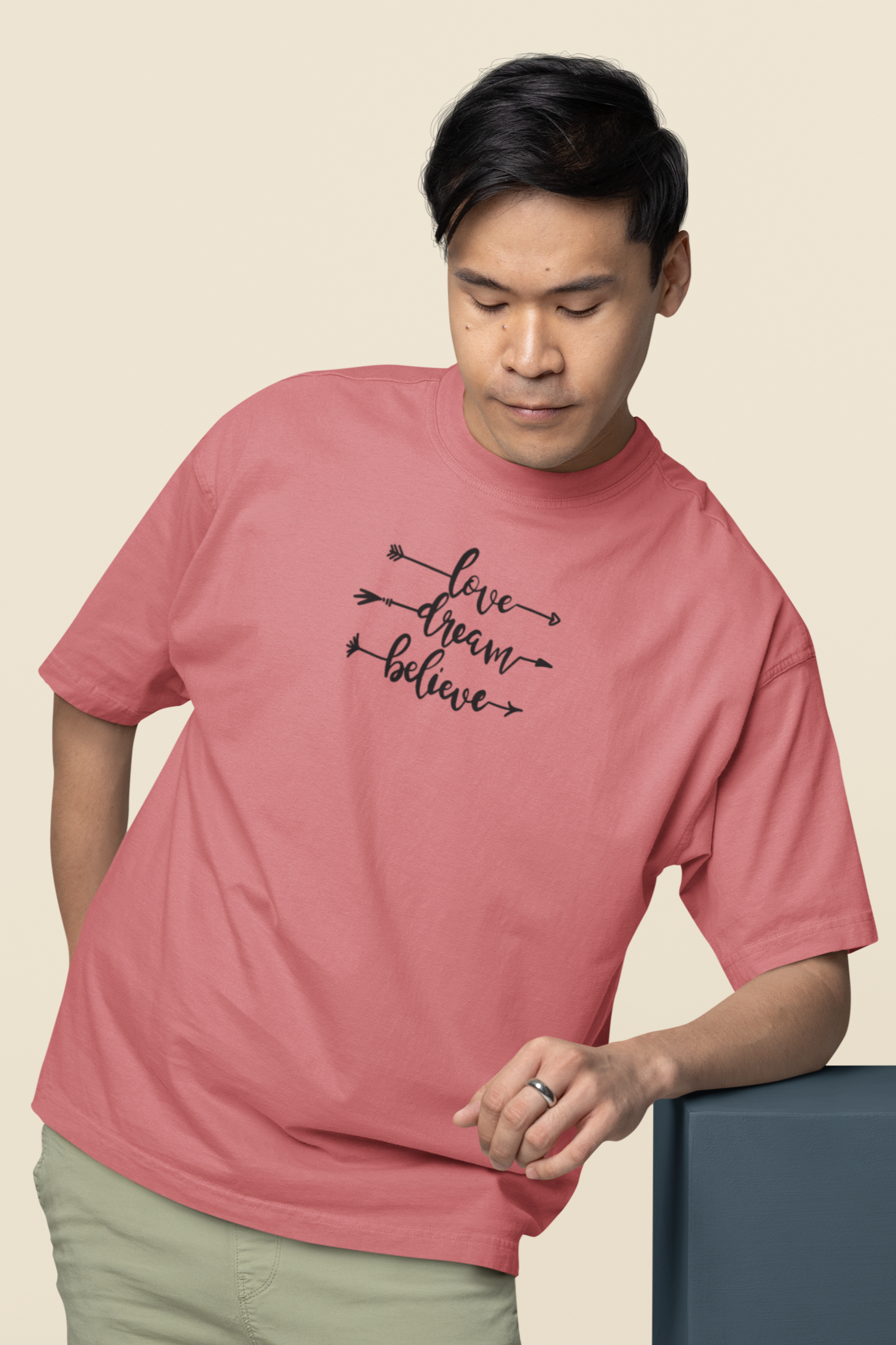 Bilkool Love Dream Believe Oversized T-Shirt