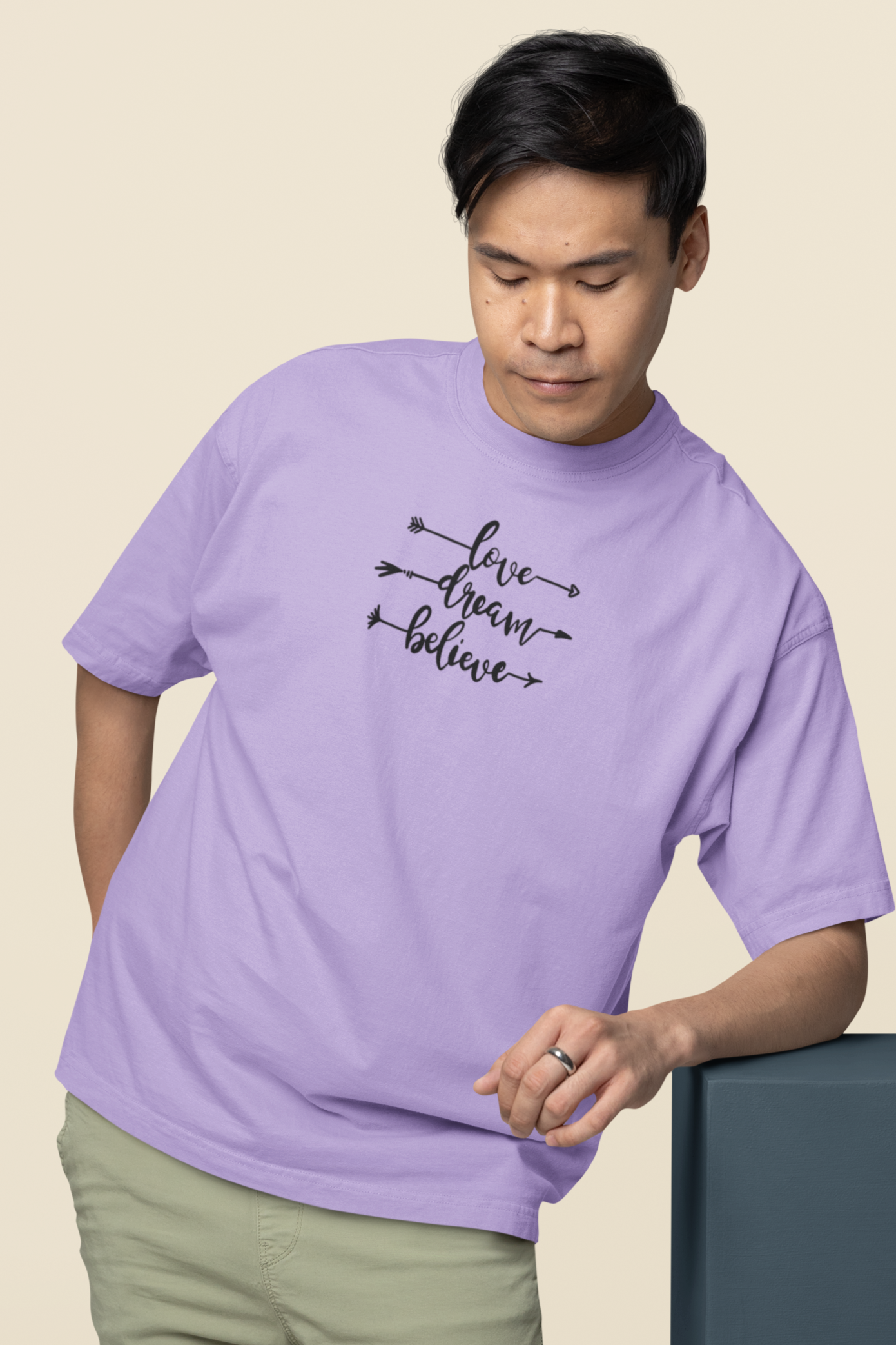 Bilkool Love Dream Believe Oversized T-Shirt