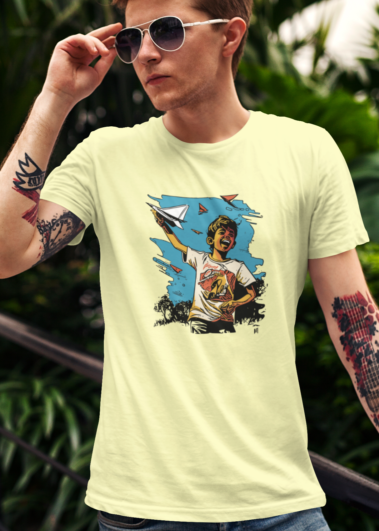 Bilkool Paper Planes Cotton Half Sleeve T-Shirt