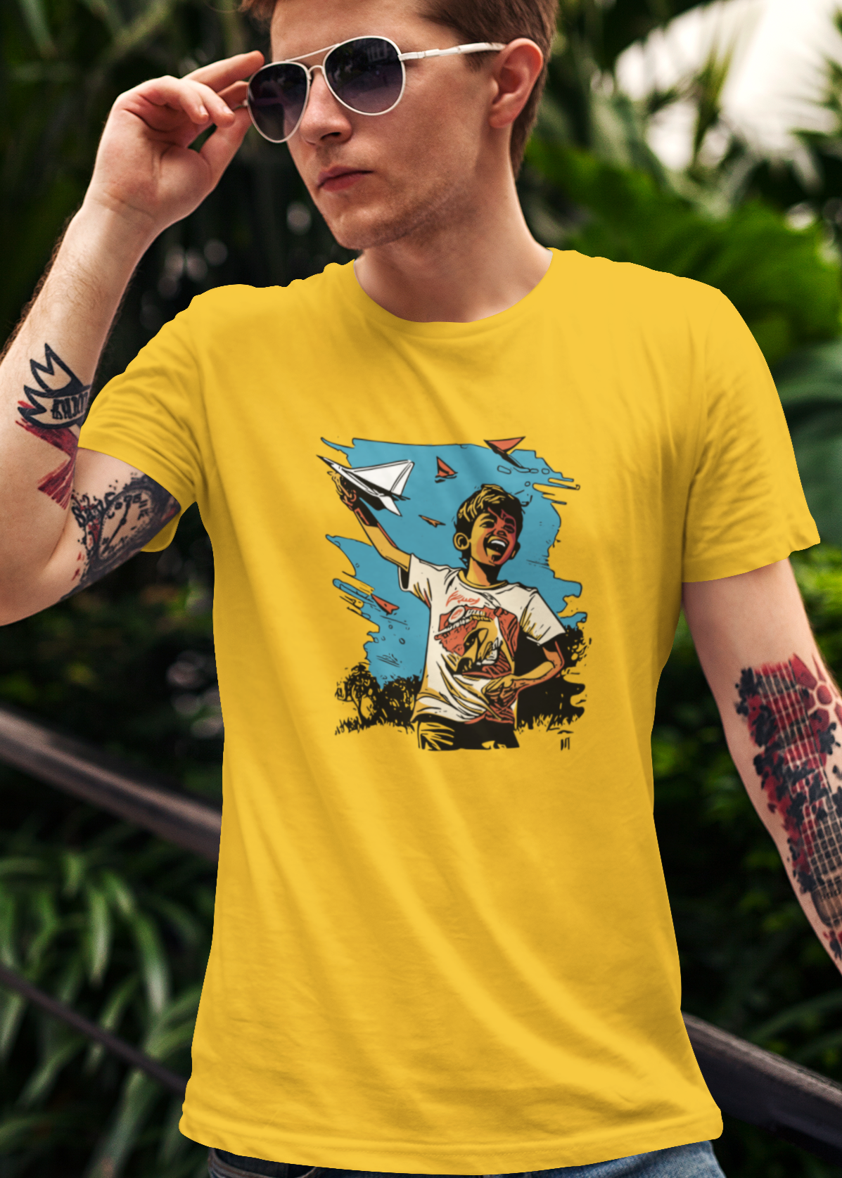 Bilkool Paper Planes Cotton Half Sleeve T-Shirt