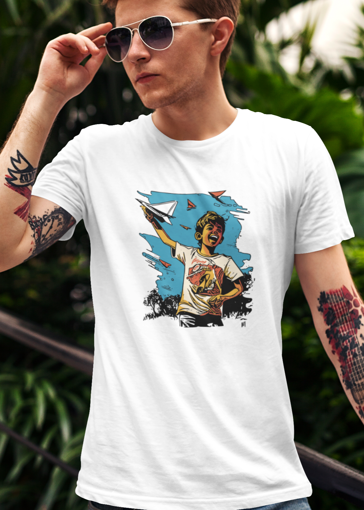 Bilkool Paper Planes Cotton Half Sleeve T-Shirt