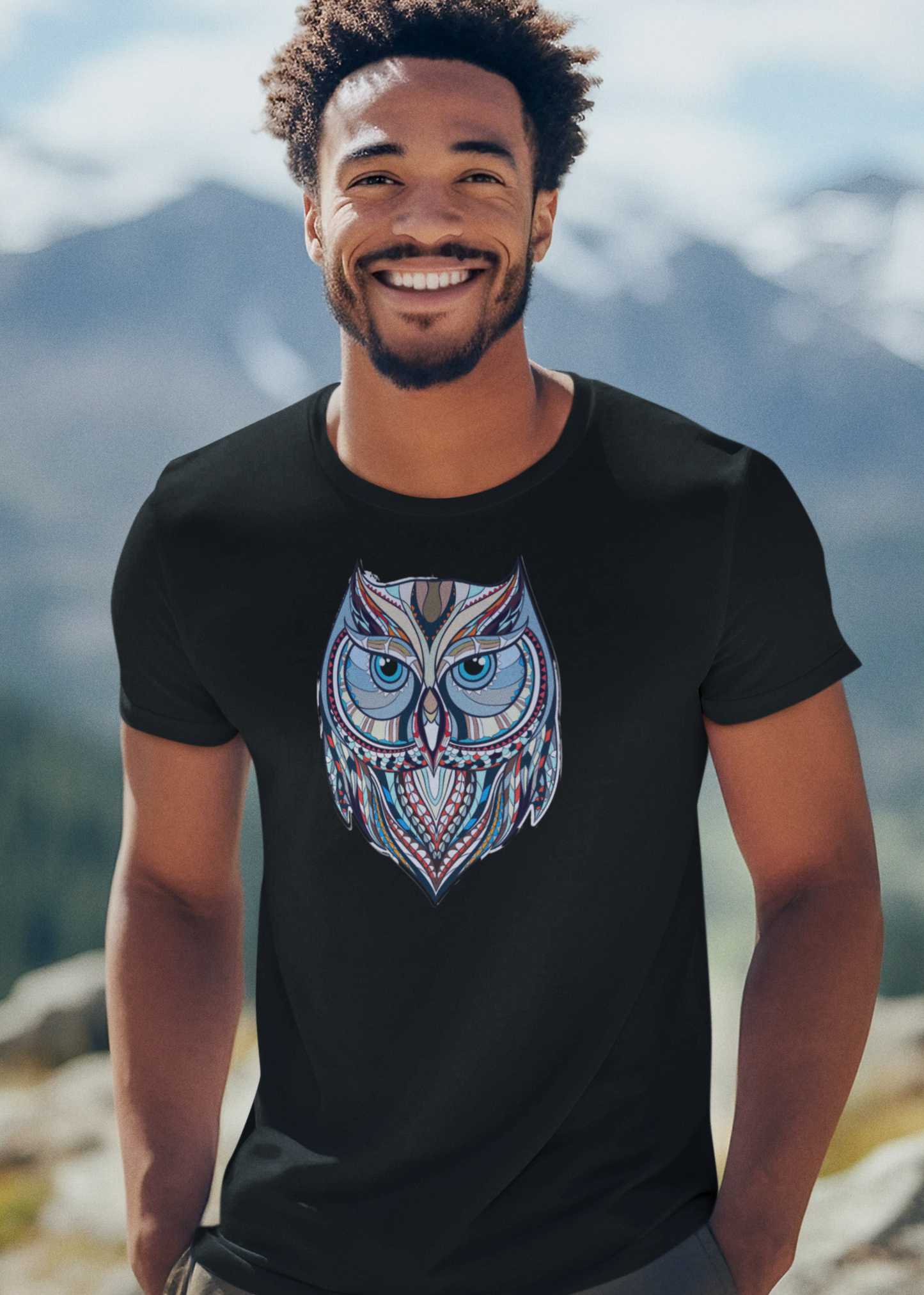 Bilkool Perched Owl Cotton Half Sleeve T-Shirt