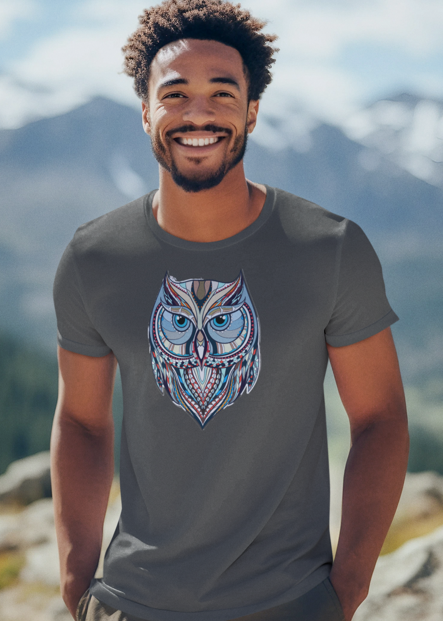 Bilkool Perched Owl Cotton Half Sleeve T-Shirt