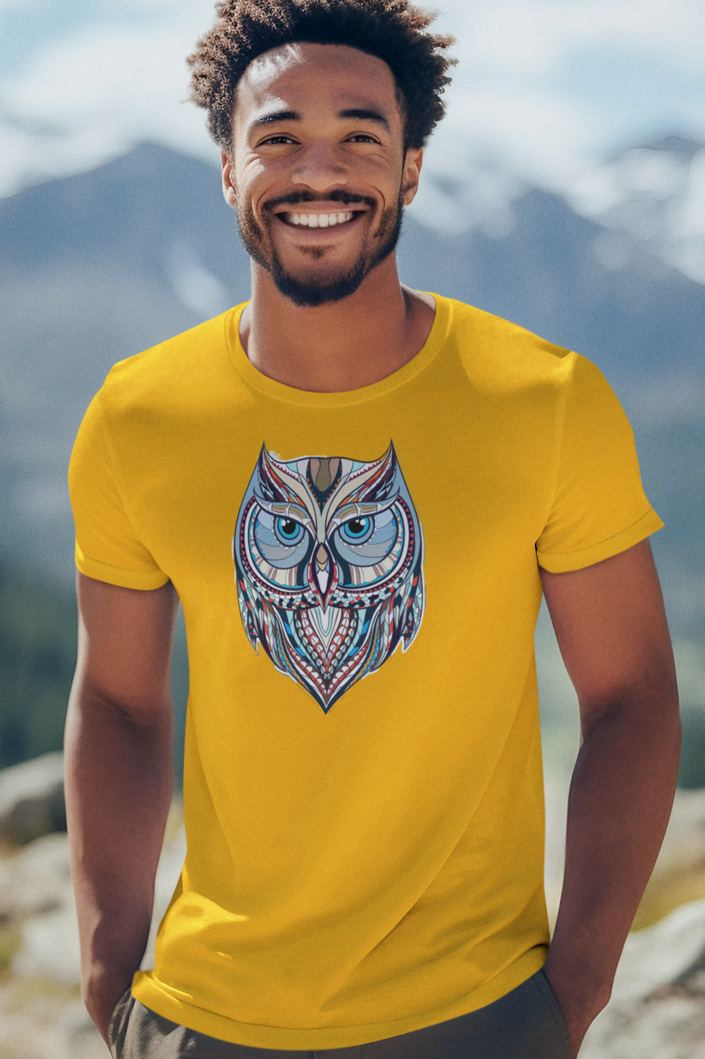 Bilkool Perched Owl Cotton Half Sleeve T-Shirt