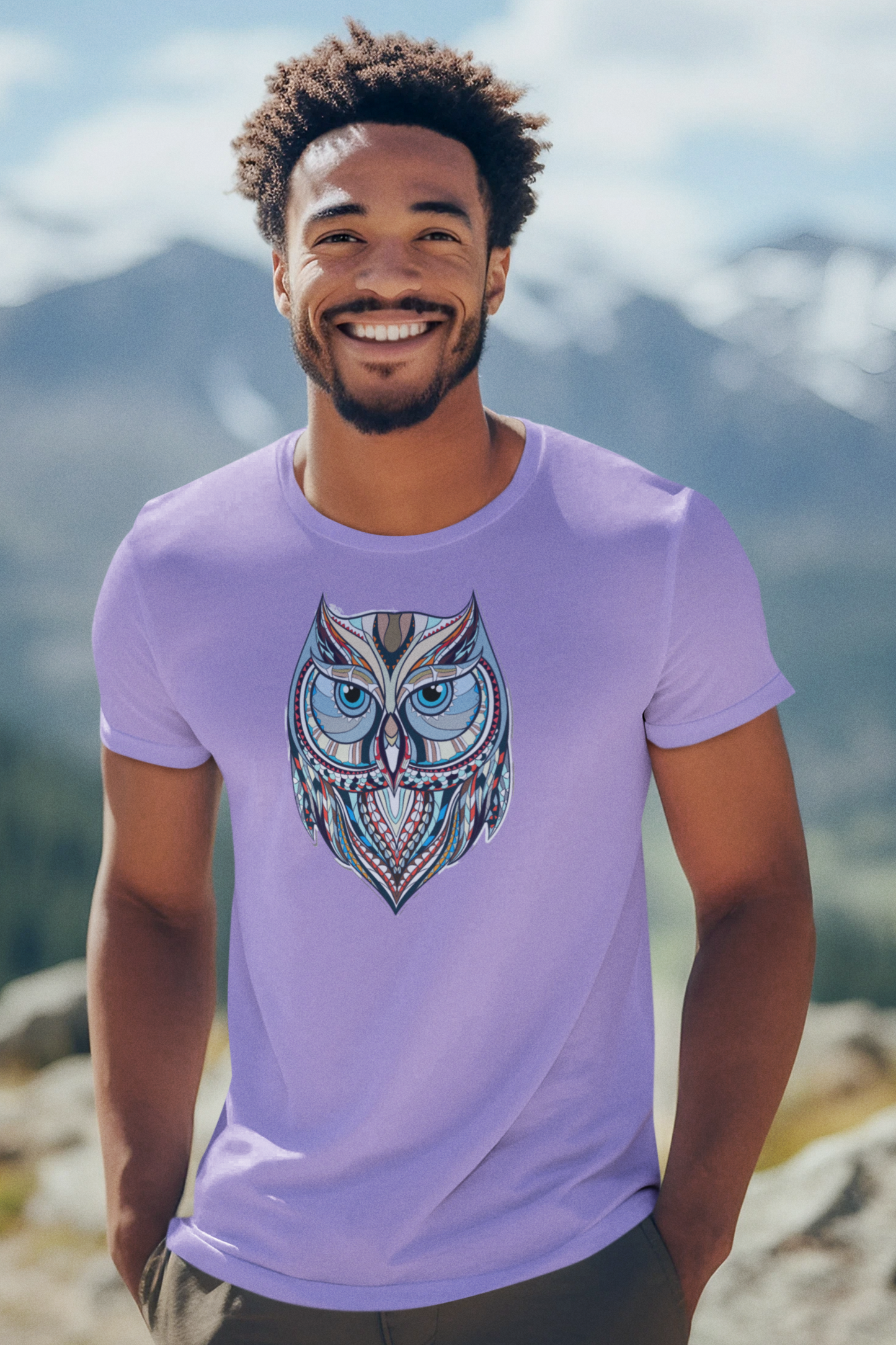 Bilkool Perched Owl Cotton Half Sleeve T-Shirt