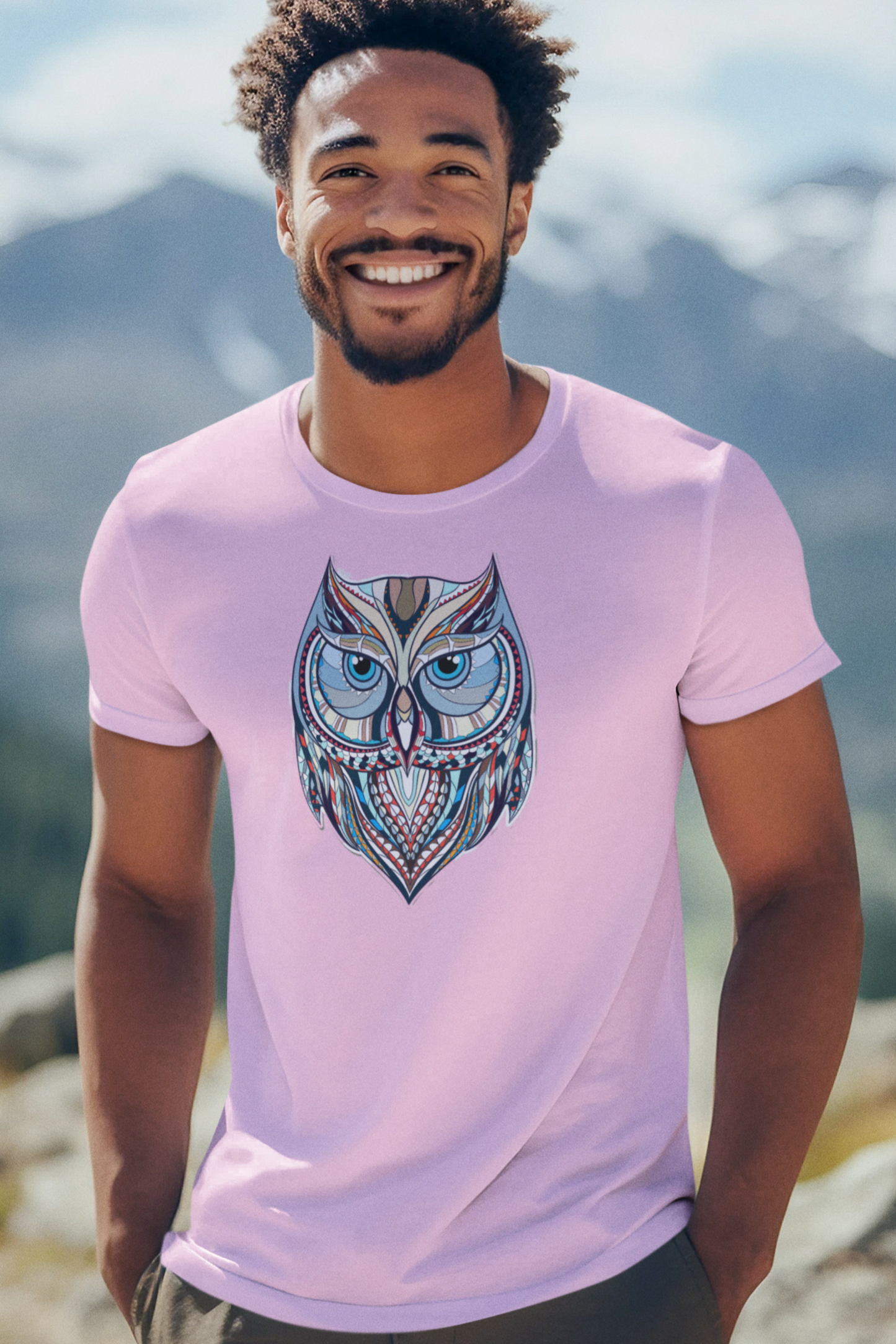 Bilkool Perched Owl Cotton Half Sleeve T-Shirt