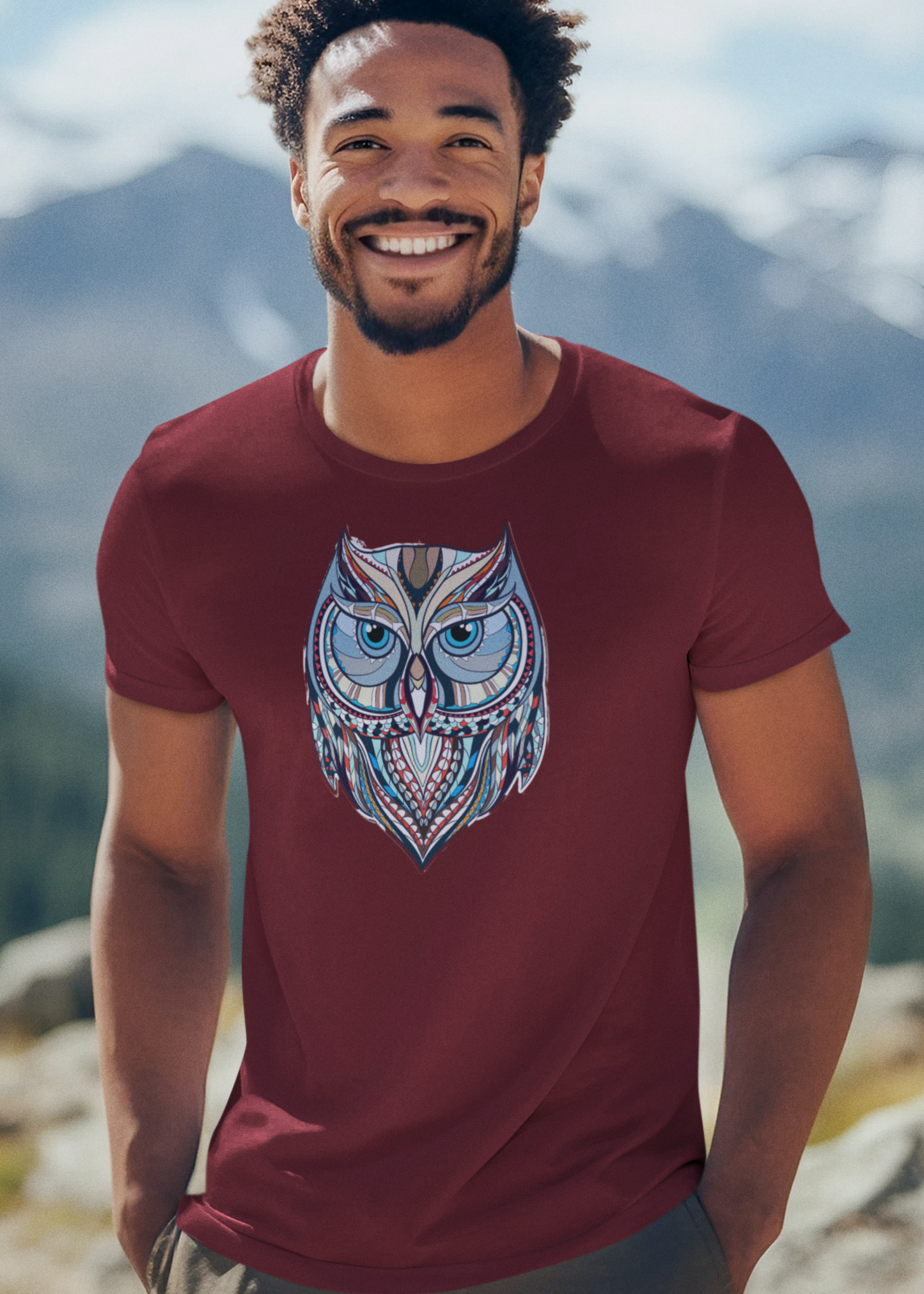 Bilkool Perched Owl Cotton Half Sleeve T-Shirt