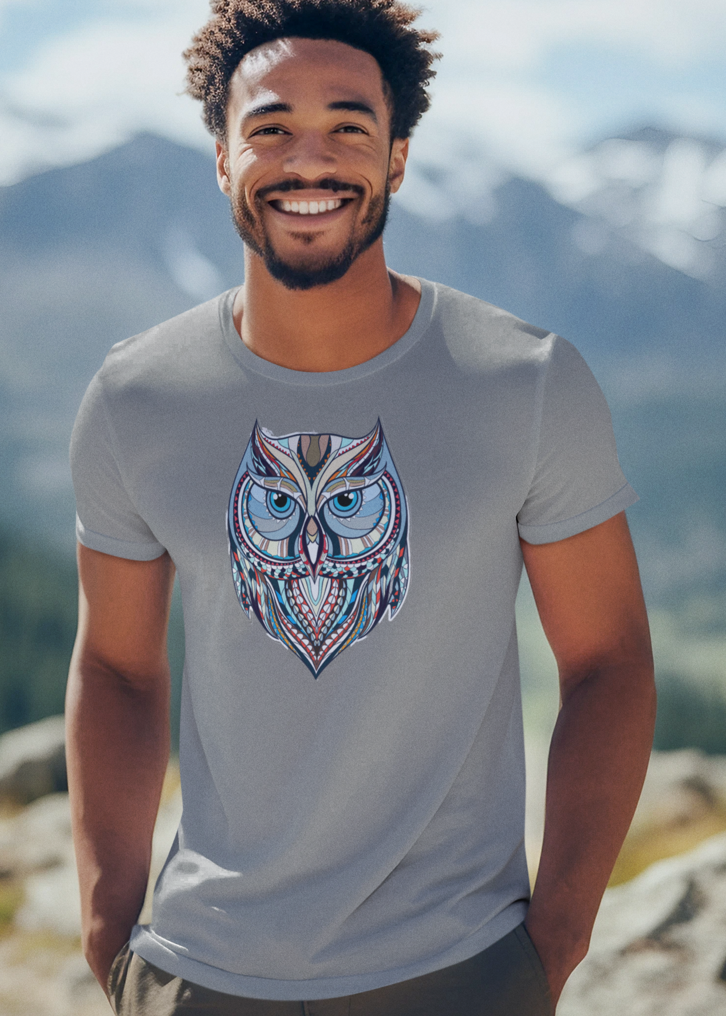 Bilkool Perched Owl Cotton Half Sleeve T-Shirt