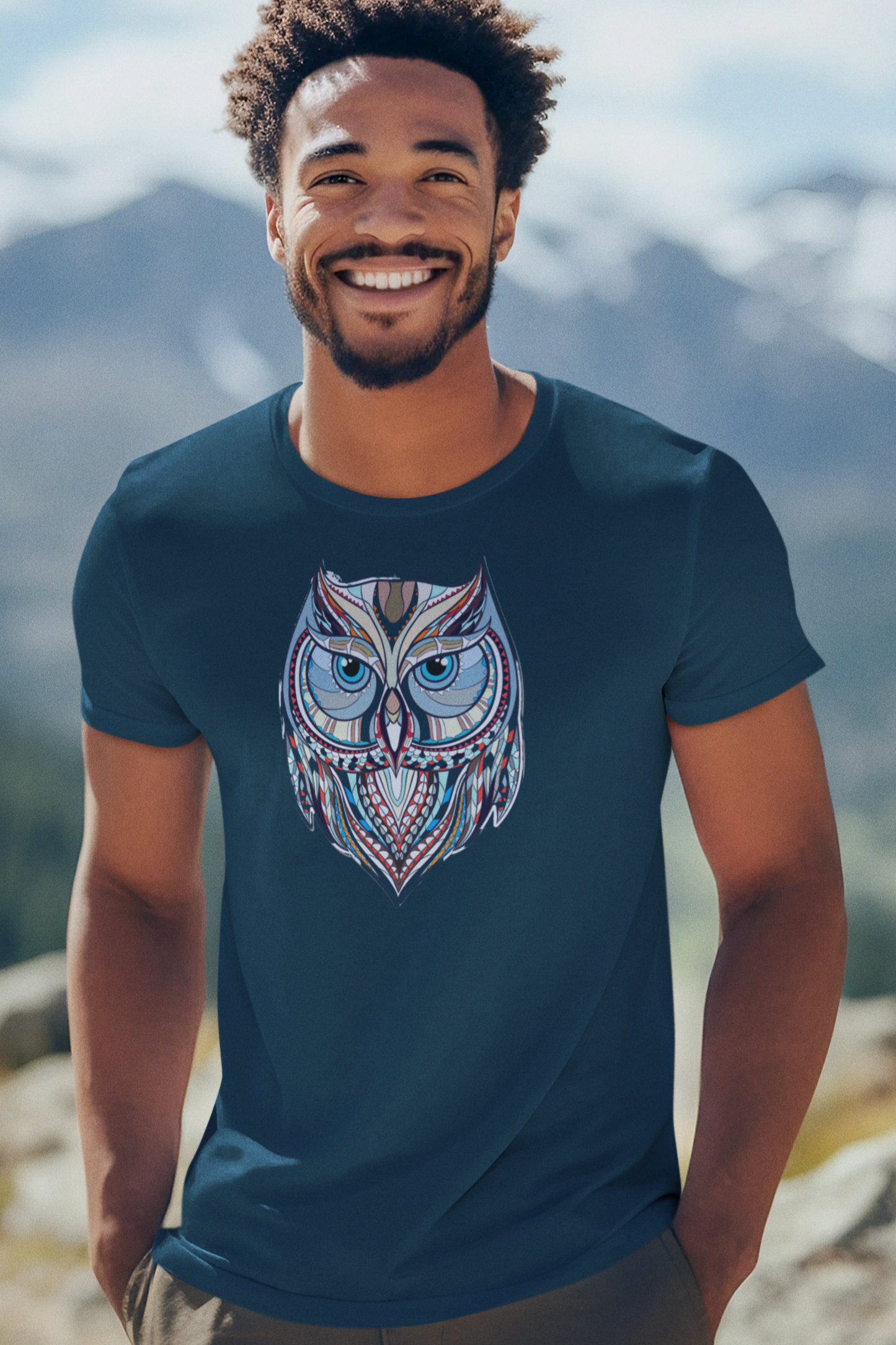Bilkool Perched Owl Cotton Half Sleeve T-Shirt