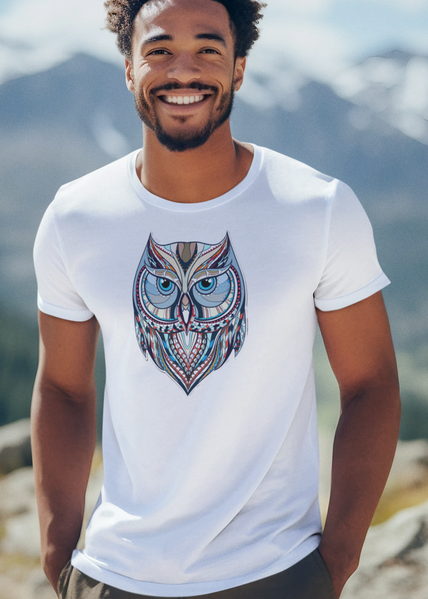 Bilkool Perched Owl Cotton Half Sleeve T-Shirt