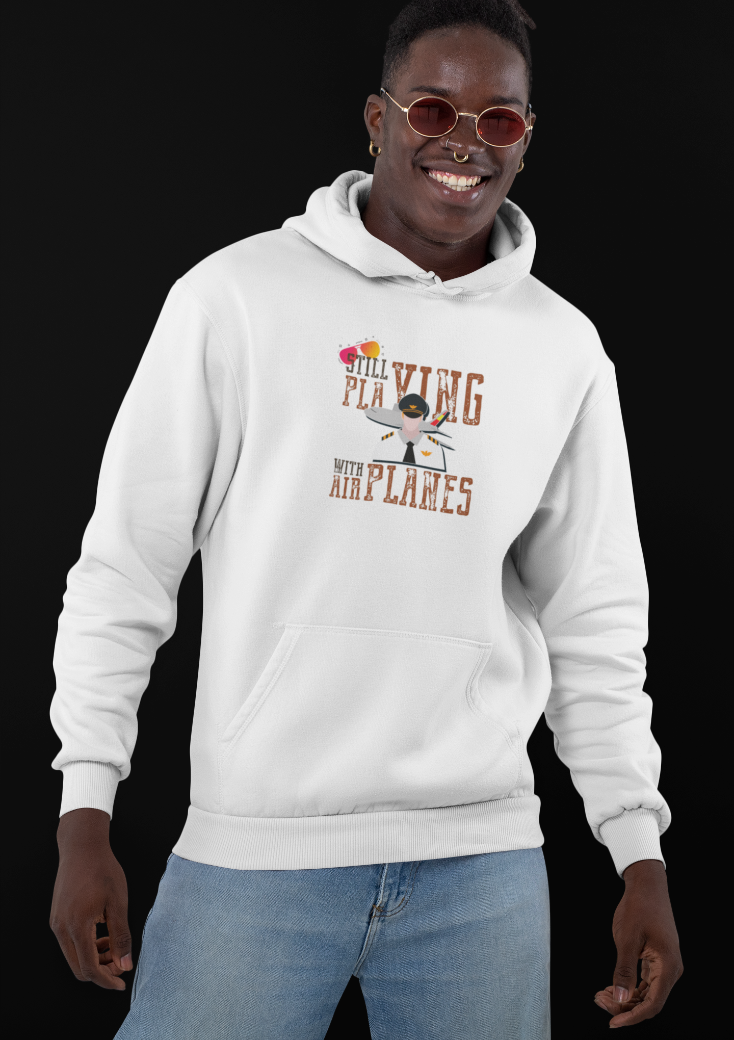 Bilkool Still Playing Planes Cotton Hoodies