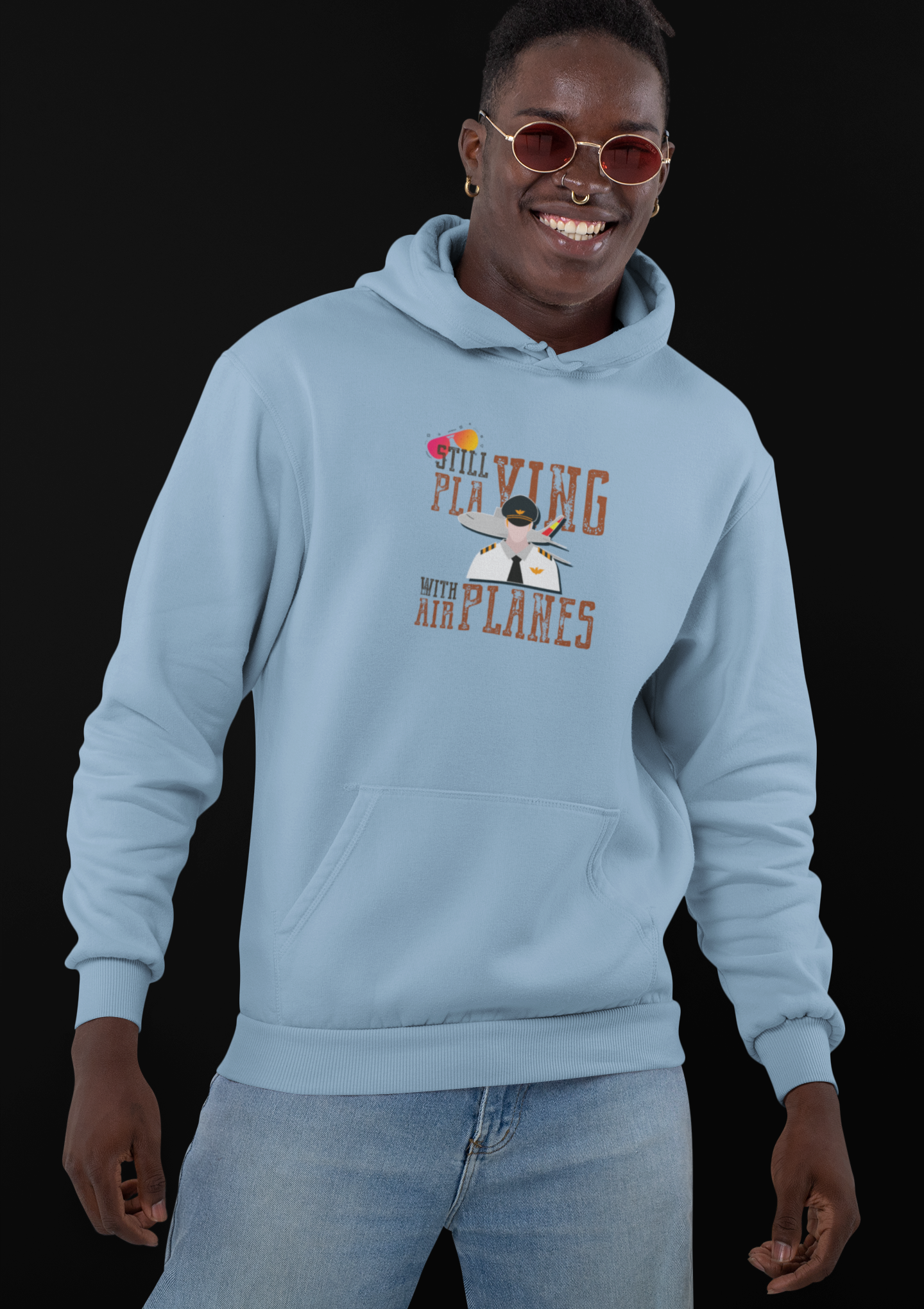 Bilkool Still Playing Planes Cotton Hoodies