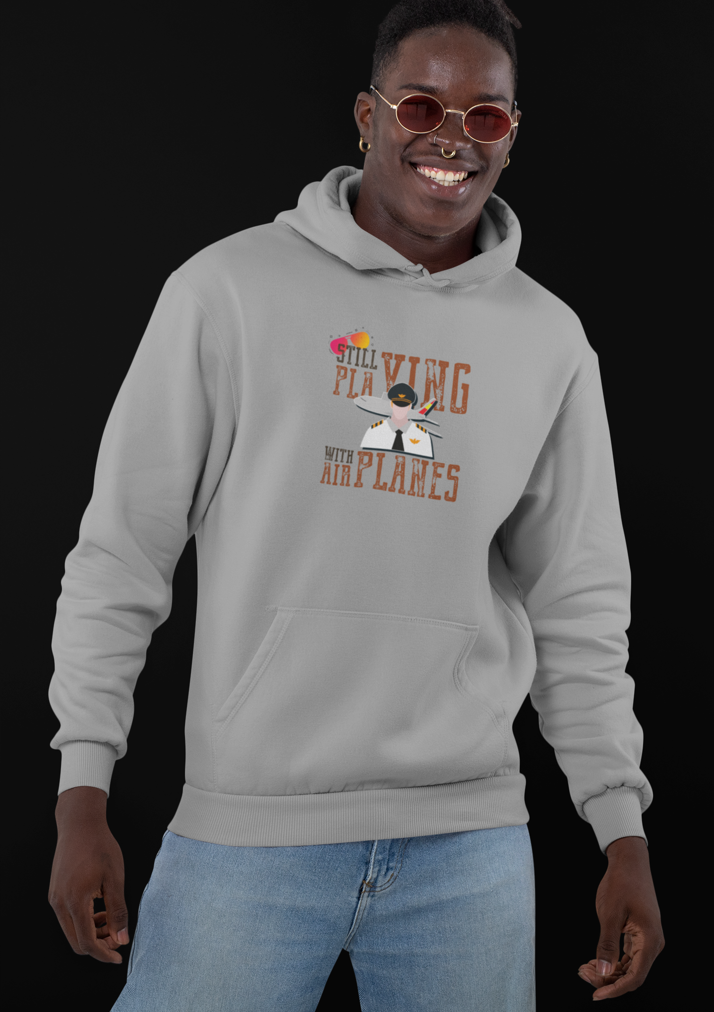 Bilkool Still Playing Planes Cotton Hoodies