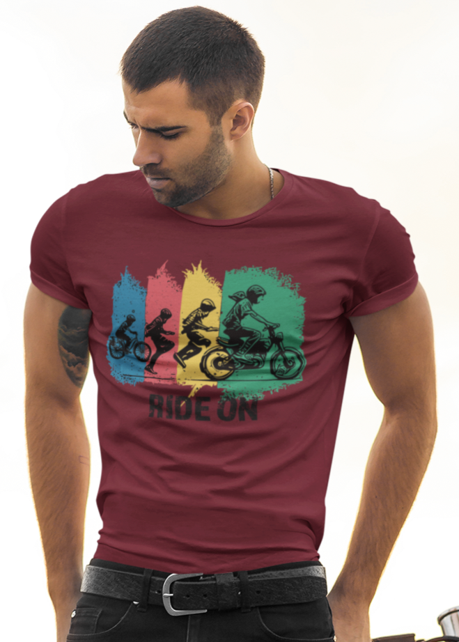 Bilkool Ride On Half Sleeve Cotton T Shirt