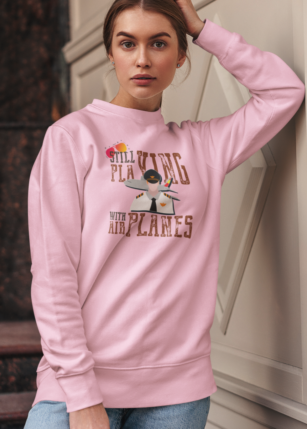 Bilkool Still Playing Planes Cotton Sweatshirt