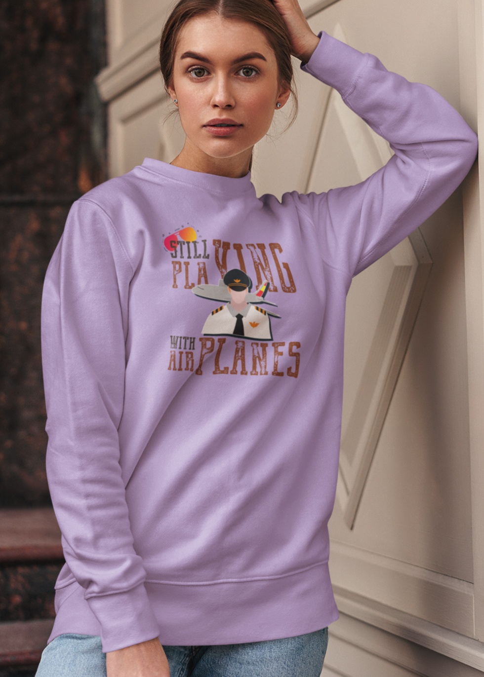 Bilkool Still Playing Planes Cotton Sweatshirt