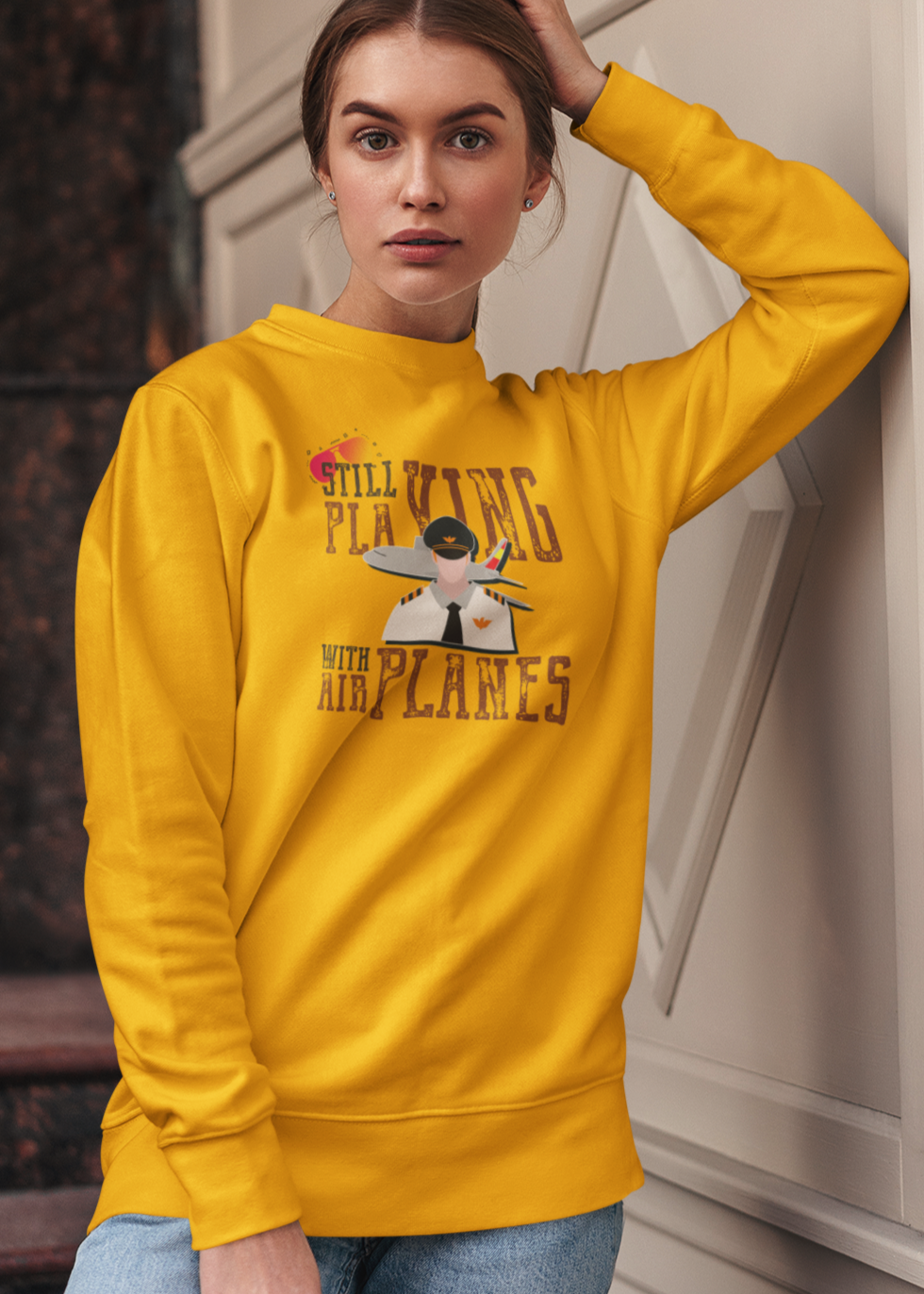 Bilkool Still Playing Planes Cotton Sweatshirt
