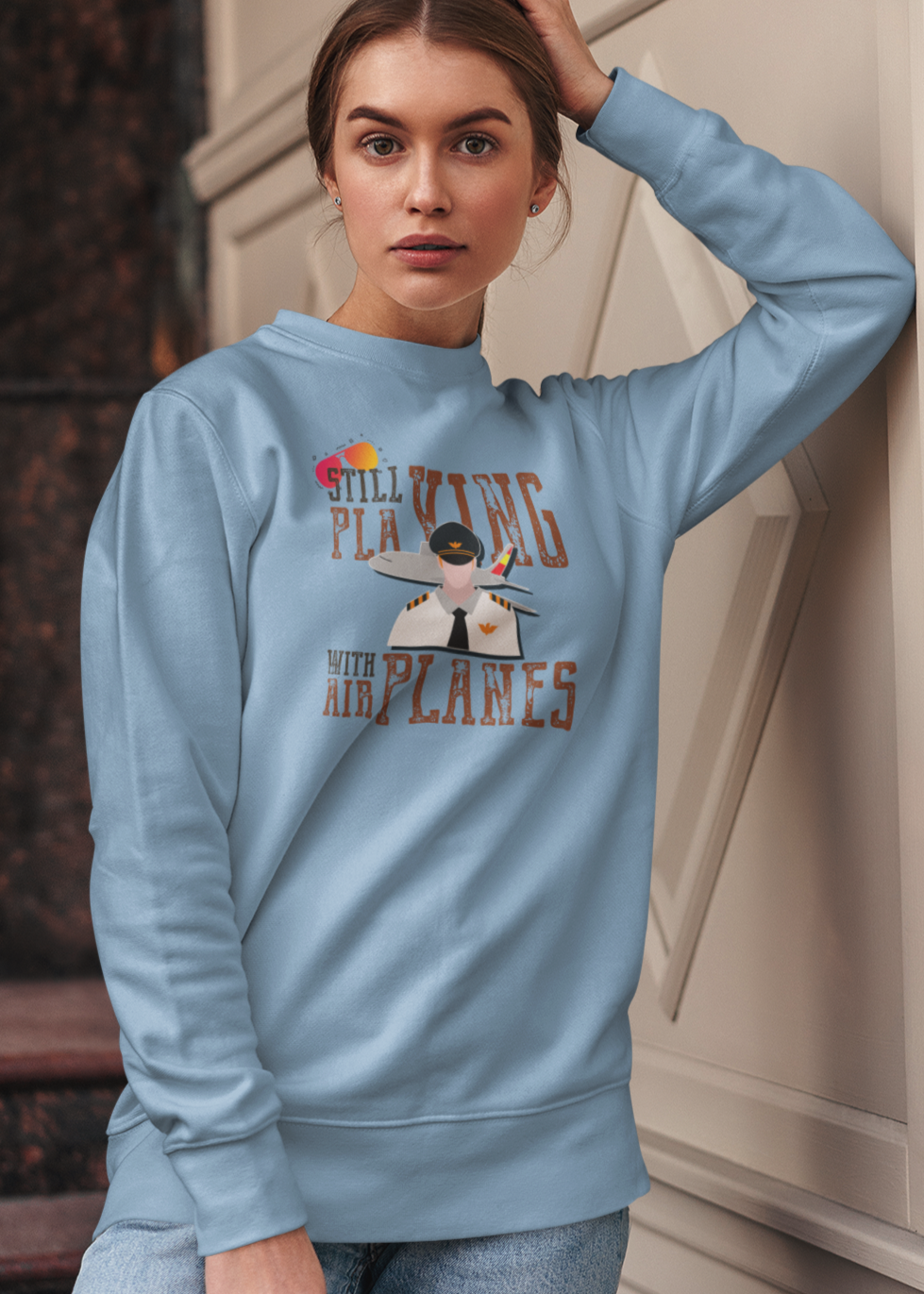 Bilkool Still Playing Planes Cotton Sweatshirt