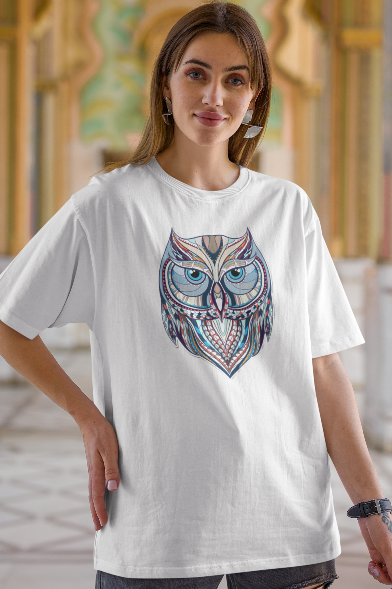 Bilkool Baba Ullu Oversized T-Shirt