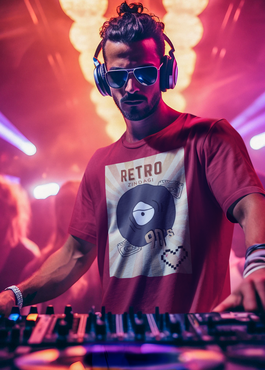 Bilkool Retro Zindagi Cotton Half Sleeve T-Shirt