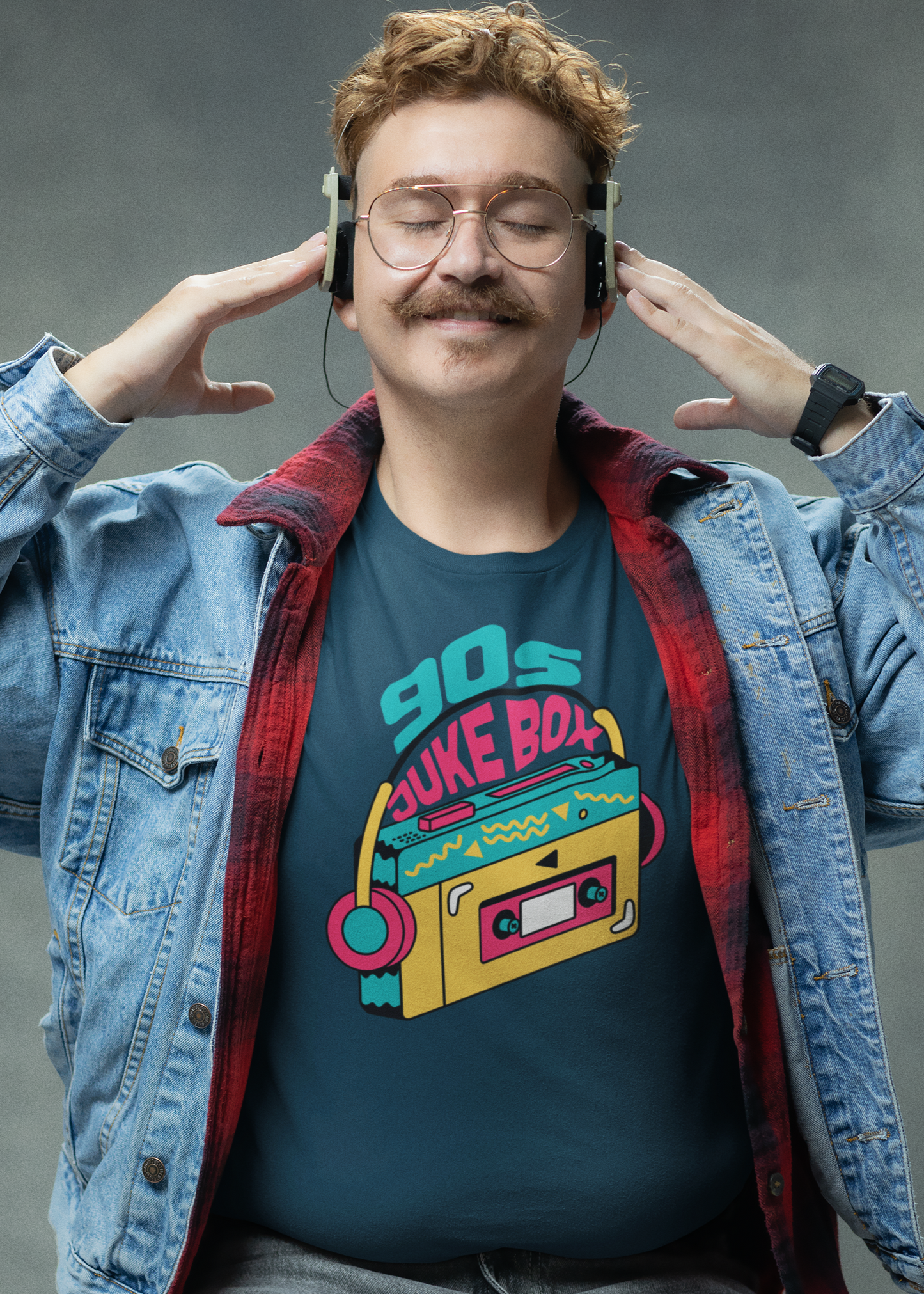 Bilkool 90's Juke Box Cotton Half Sleeve T-Shirt