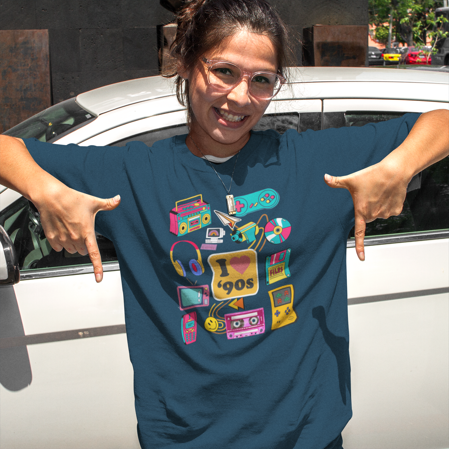 Bilkool I Luv 90s Oversized T-Shirts