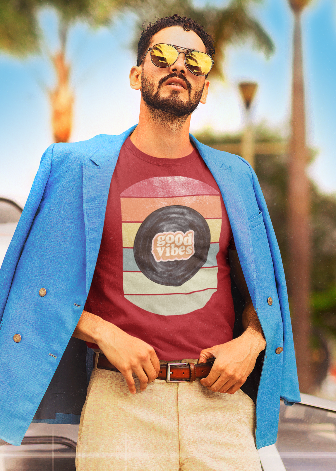 Bilkool Good Vibes Cotton Half Sleeve T-Shirt