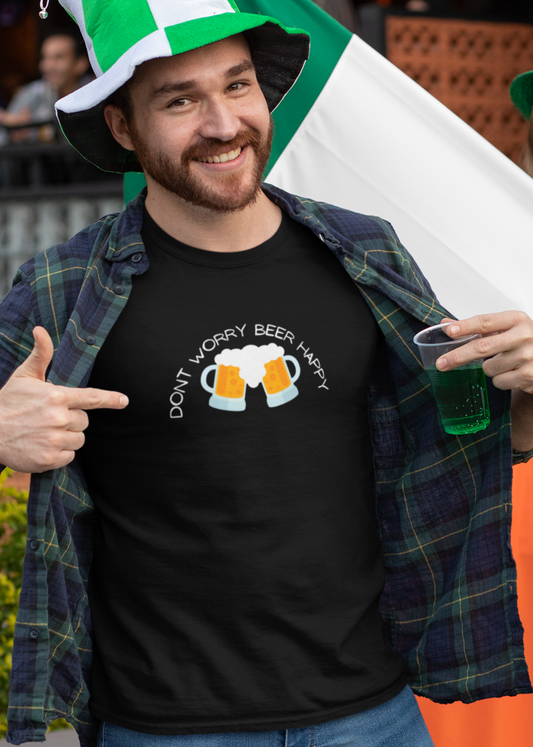 Bilkool Don't Worry Beer Happy Cotton Half Sleeve T-Shirt