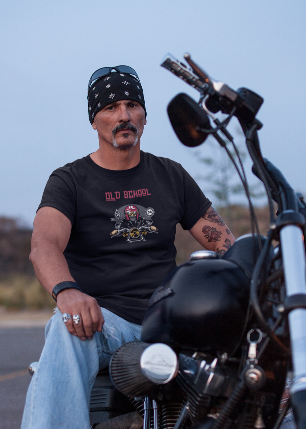 Bilkool Old School Biker Cotton T-shirt