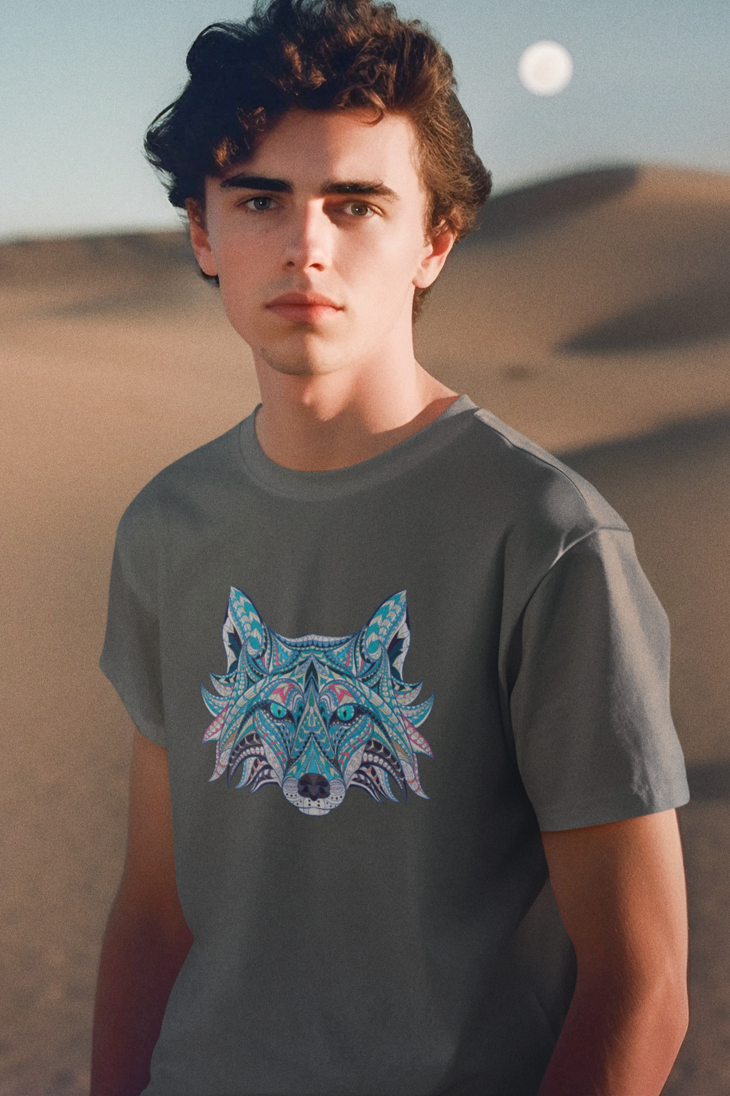 Bilkool Blue Fox Cotton Half Sleeve T-Shirt