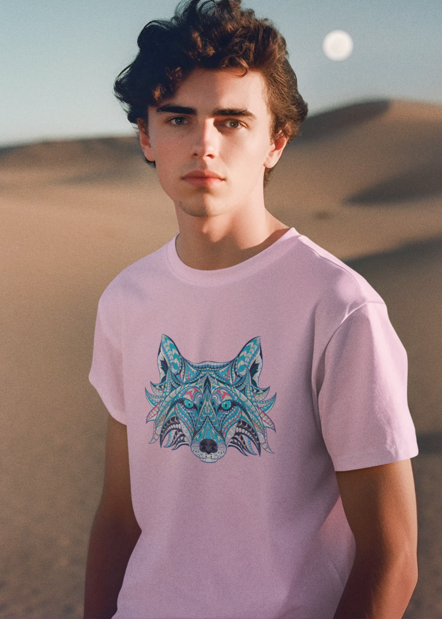 Bilkool Blue Fox Cotton Half Sleeve T-Shirt