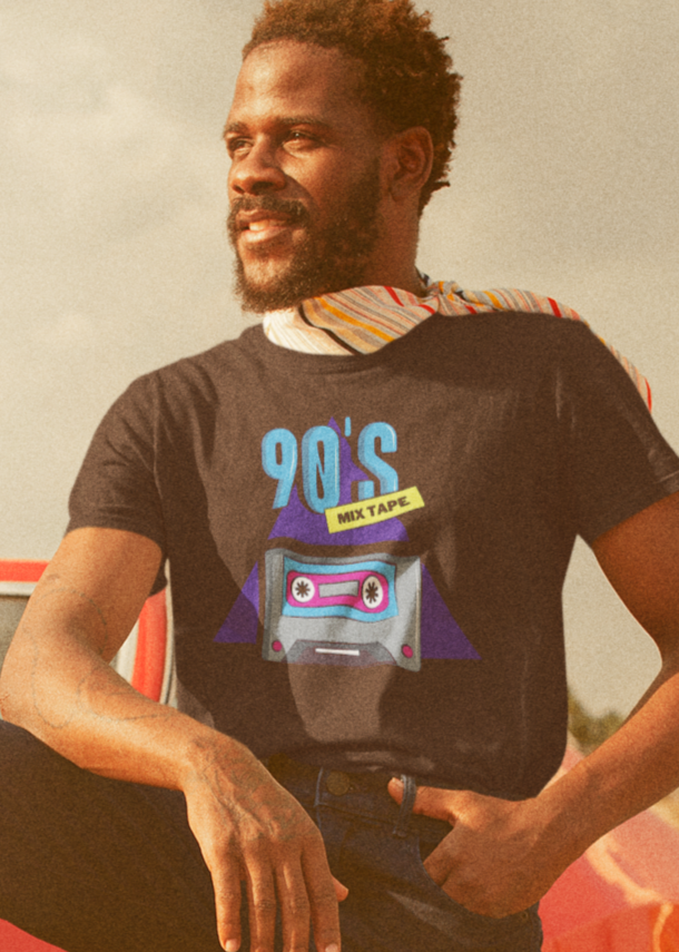 Bilkool 90's Mix Tape Cotton Half Sleeve T-Shirt