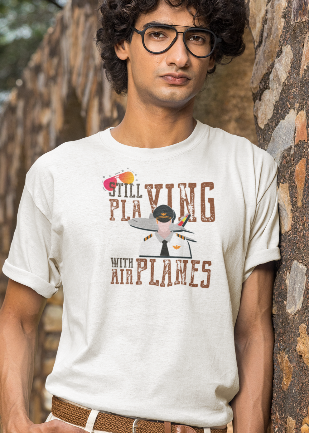 Bilkool Still Playing Planes Cotton Half Sleeve T-Shirt