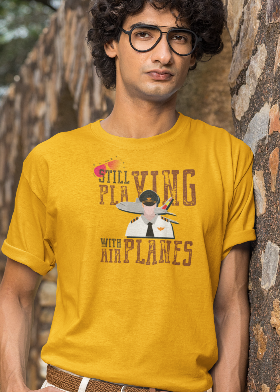 Bilkool Still Playing Planes Cotton Half Sleeve T-Shirt