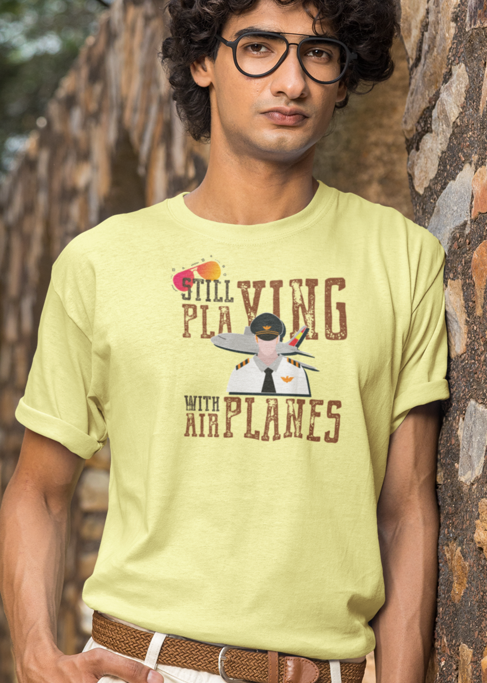 Bilkool Still Playing Planes Cotton Half Sleeve T-Shirt