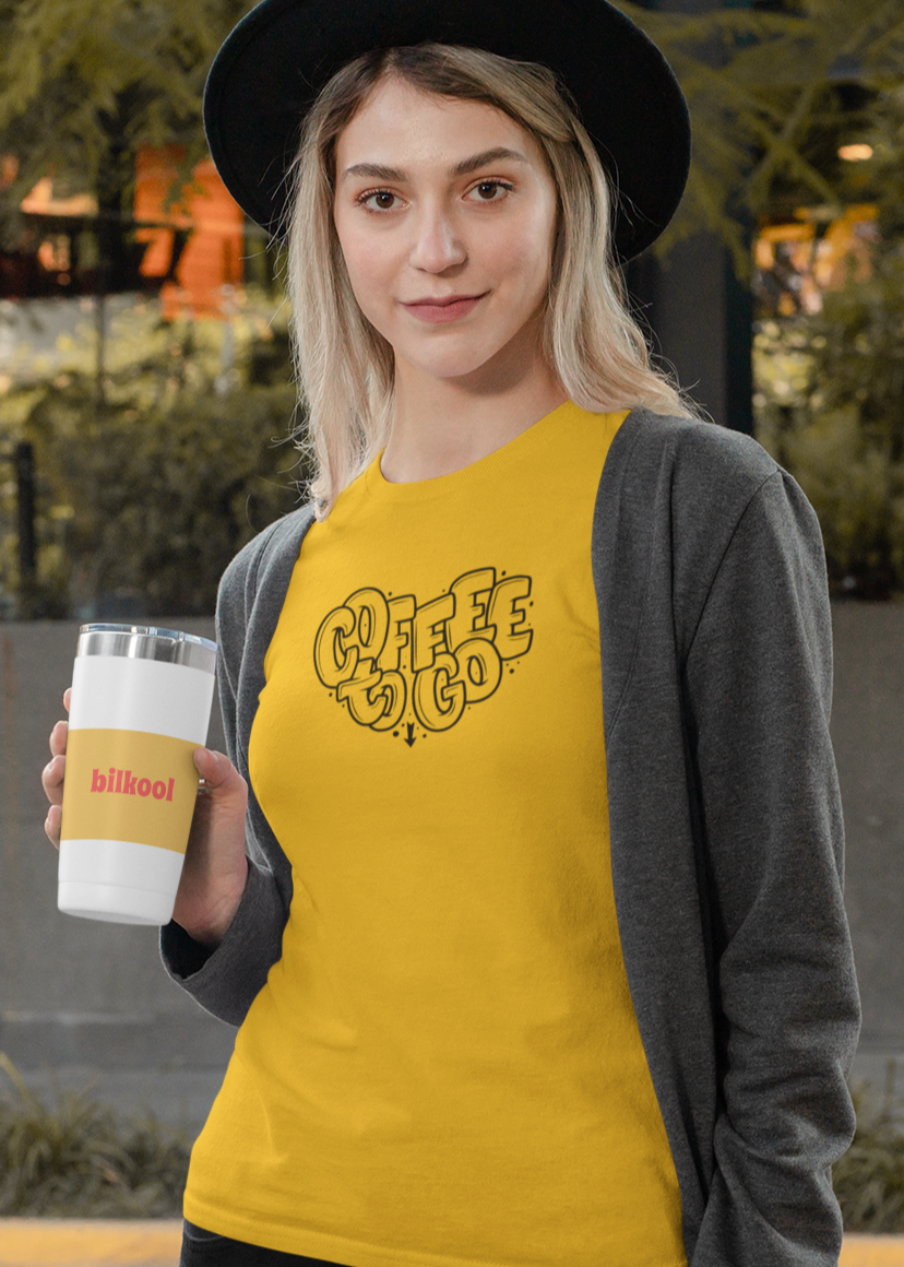 Bilkool Coffee to Go Cotton Half Sleeve T-Shirt