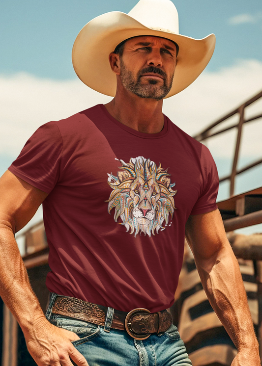 Bilkool Ethnic Lion Cotton Half Sleeve T-Shirt