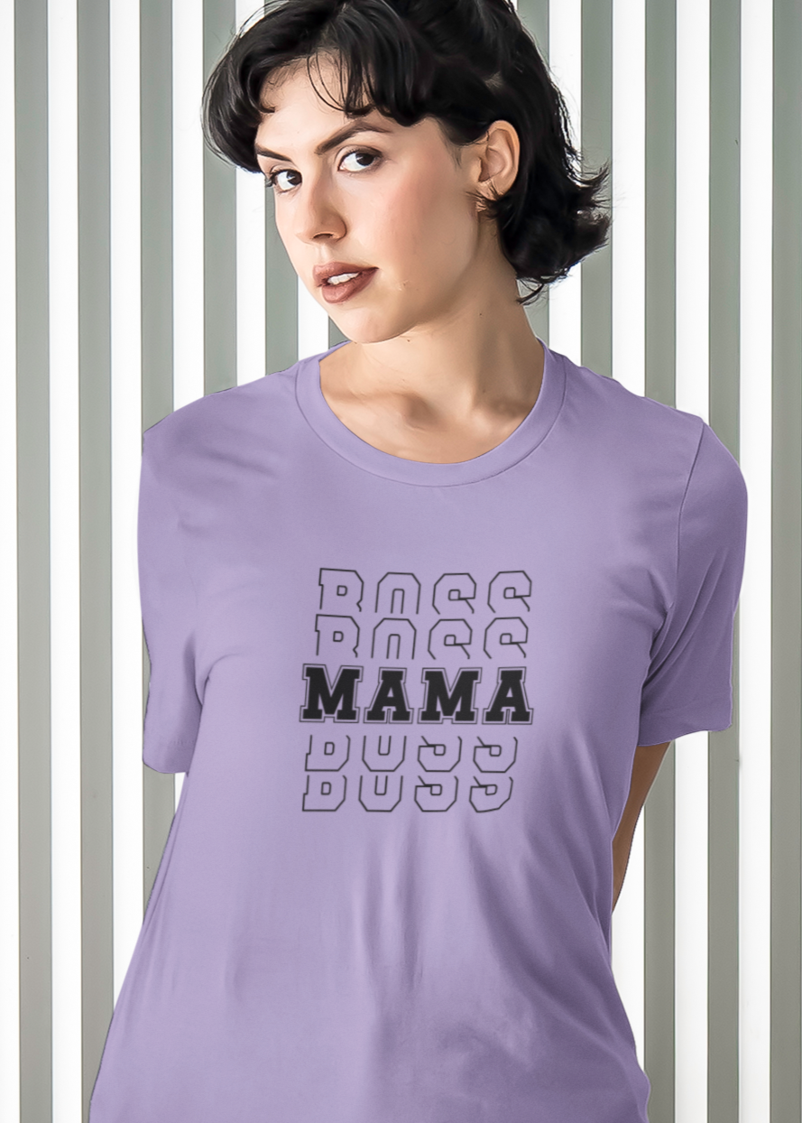 Bilkool Boss Mama Cotton Half Sleeve T-Shirt for Women
