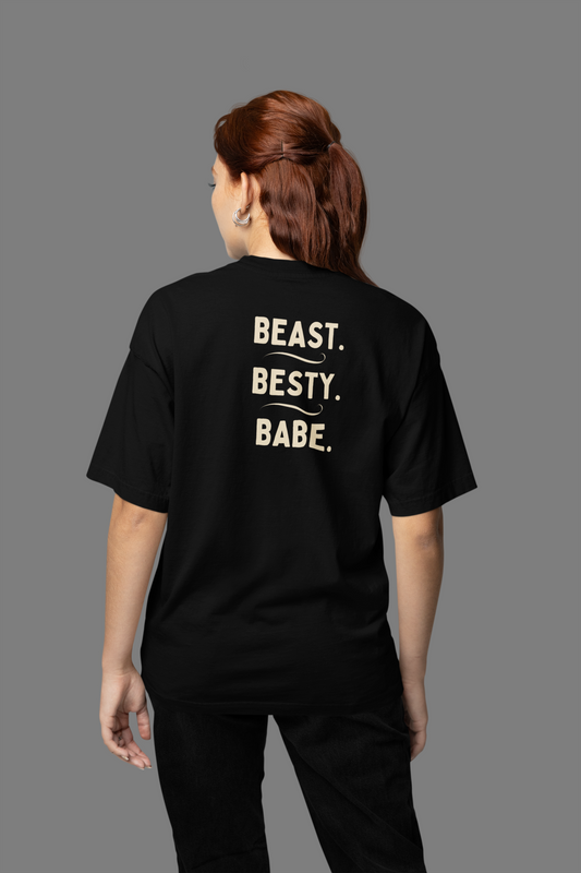 Bilkool Beast Besty Babe Oversized T-Shirt Design for Women