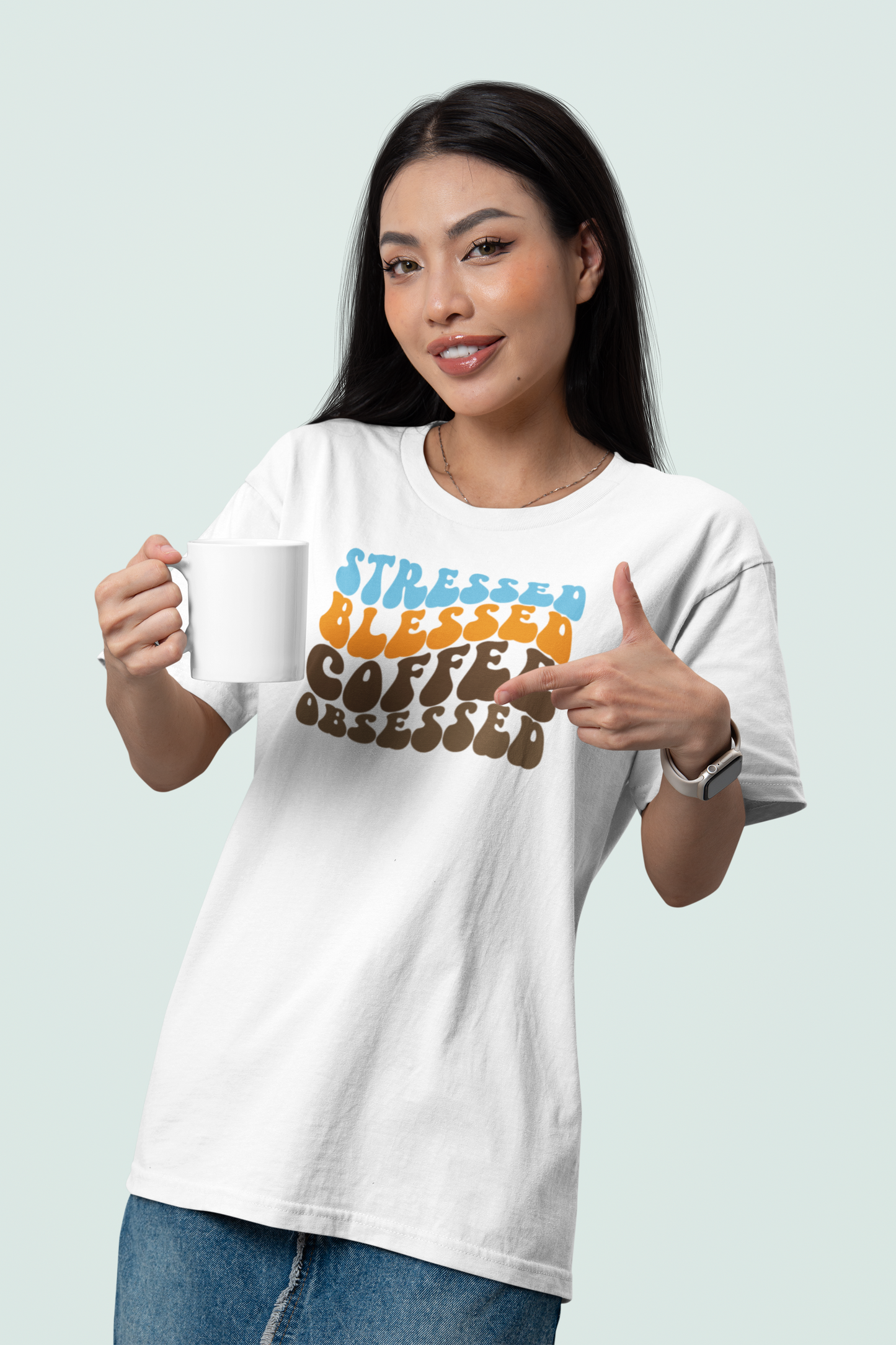 Bilkool Coffee Obsessed Cotton Half Sleeve T-Shirt for Women