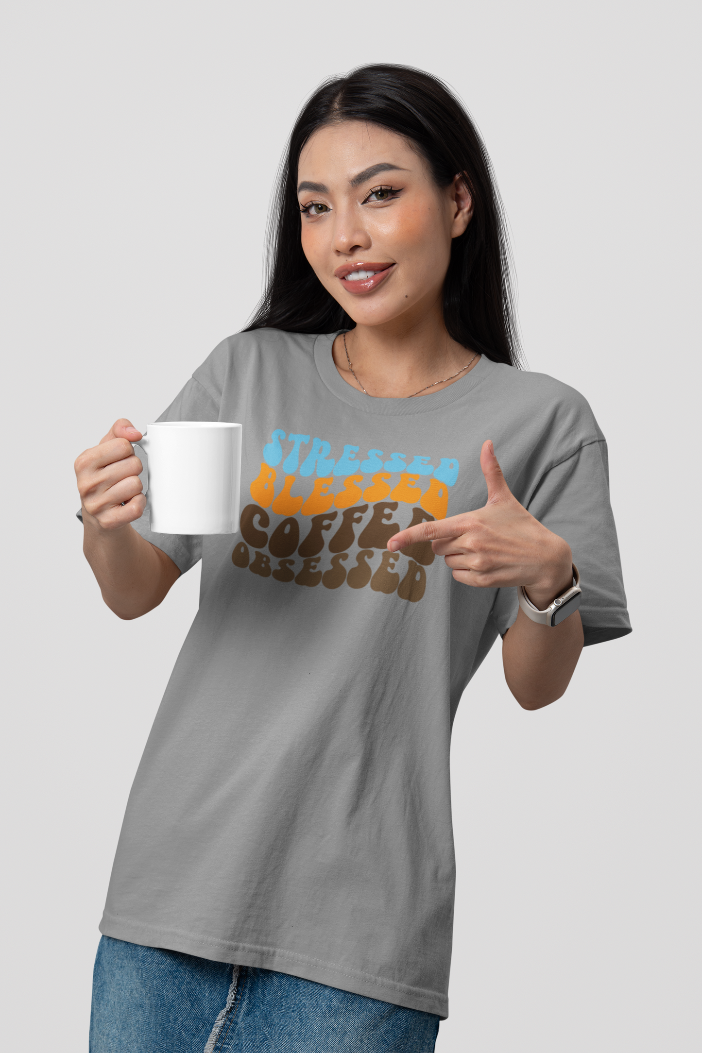 Bilkool Coffee Obsessed Cotton Half Sleeve T-Shirt for Women