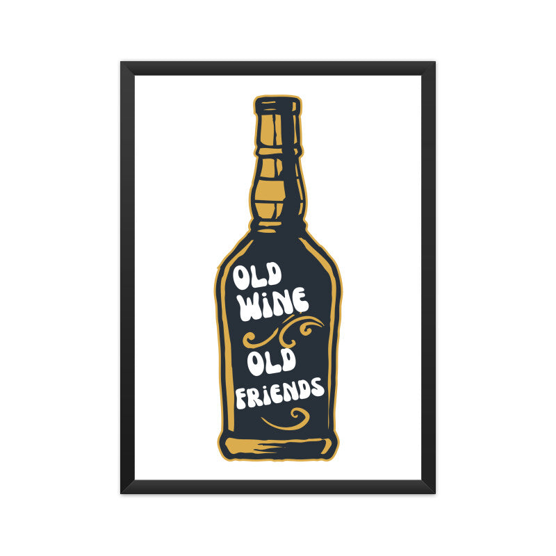 Bilkool Old Wine Old Friends A4 Poster