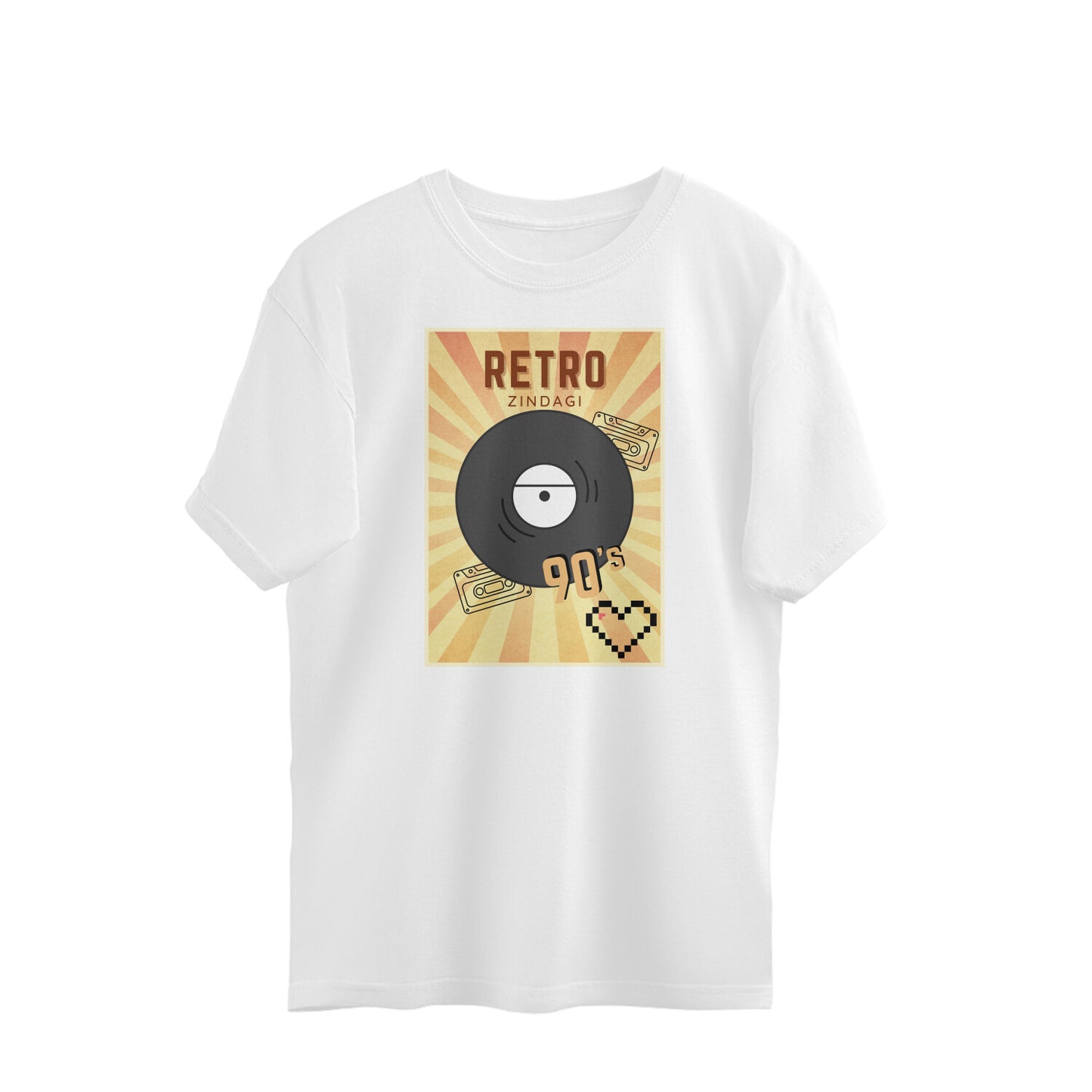 Bilkool Retro Zindagi 90's Oversized T-Shirts