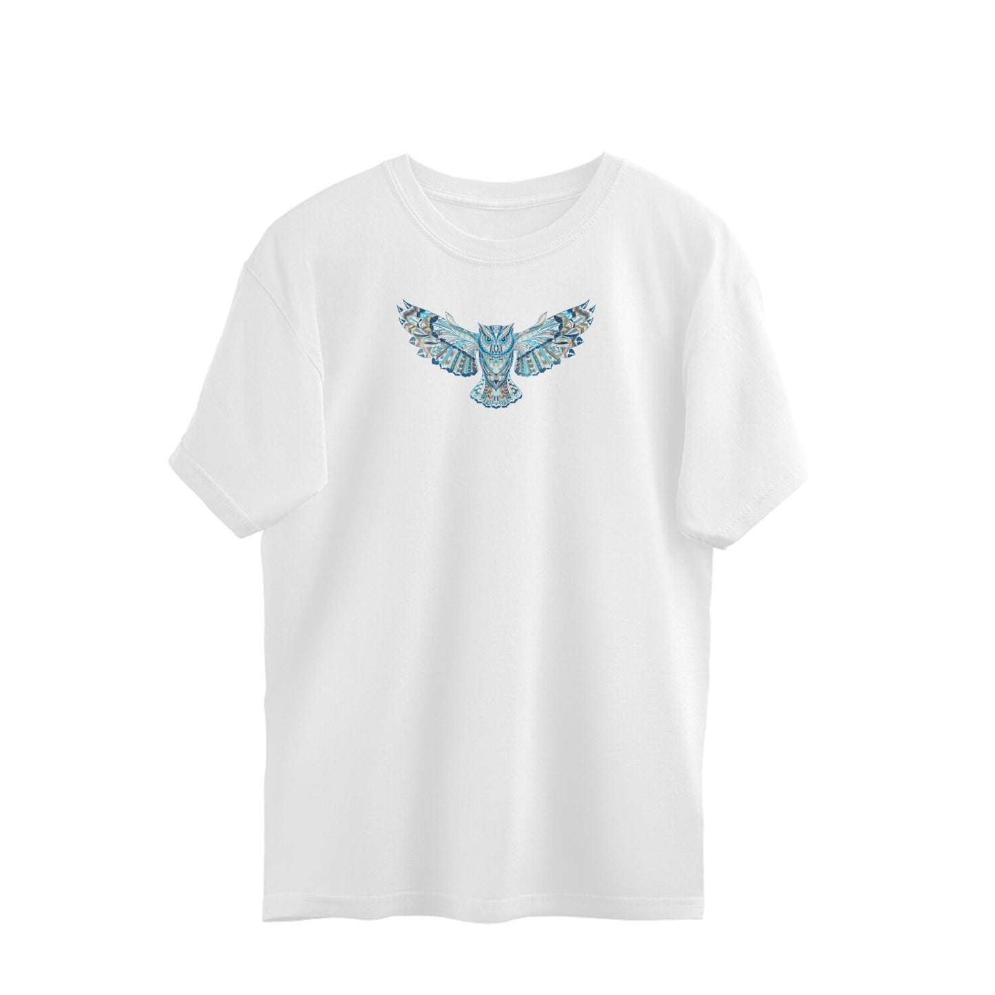 Bilkool Blue Owl Oversized T-Shirt