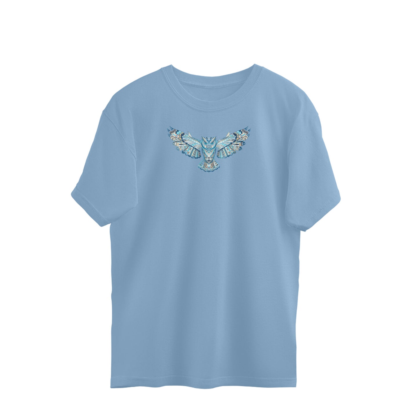 Bilkool Blue Owl Oversized T-Shirt