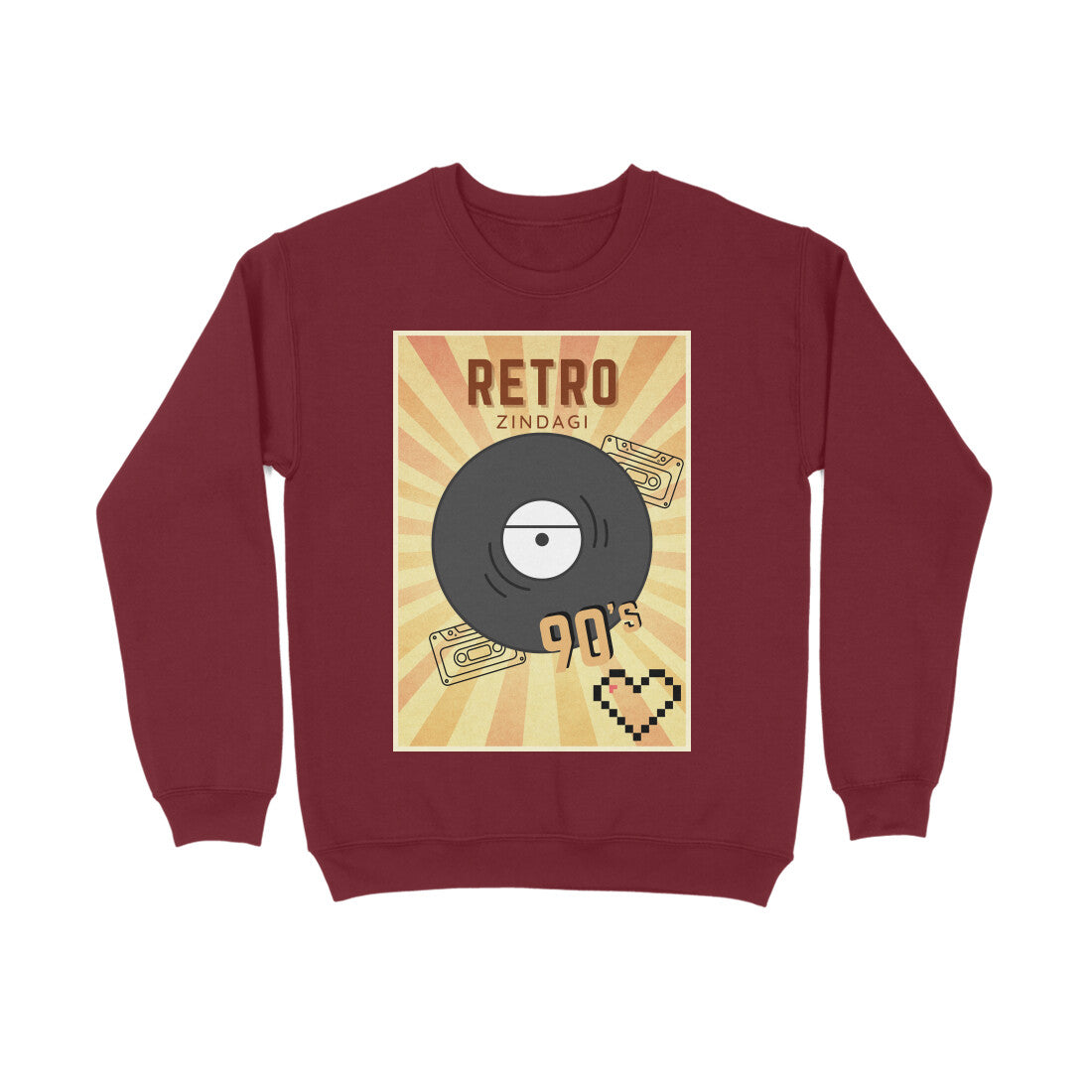 Bilkool Retro Zindagi 90's Cotton Sweatshirt