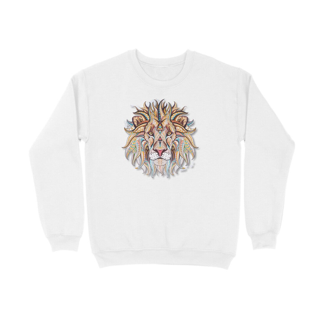 Bilkool Lion Ethnic Front Face Cotton Sweatshirt