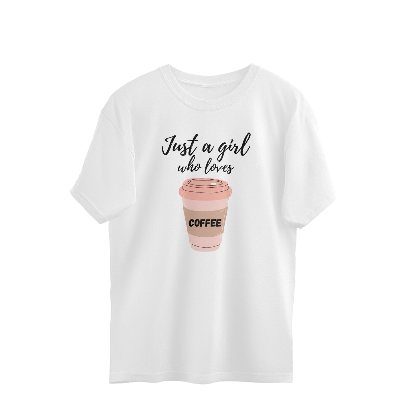 Bilkool Girl Loves Coffee Oversized T-Shirt for Women