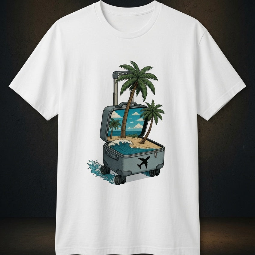 Luggage Tide Cotton Half Sleeve T-Shirt