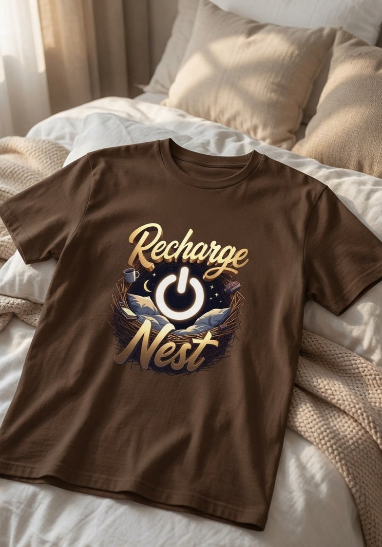 Recharge Nest Cotton Half Sleeve T-Shirt